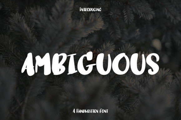 Ambiguous Font: Bold & Beautiful
