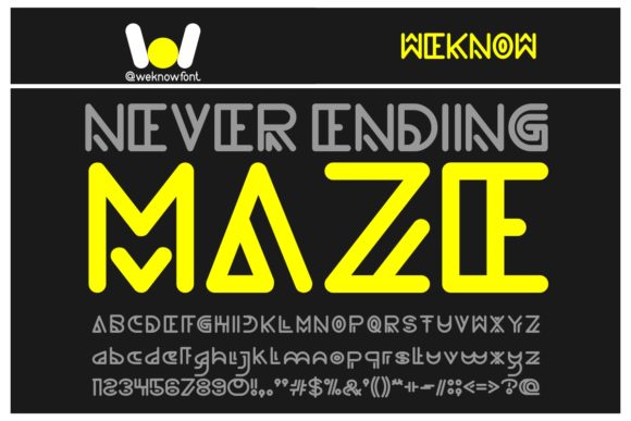 Never Ending Maze Font for Creative Projects